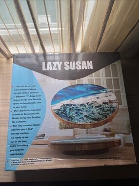 LAZY SUSAN Round Serving Turntable with Ocean Design